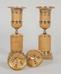 Pair of French Ormolu Bronze Cassolettes or Censers