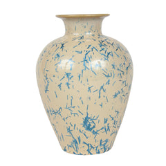 An American Terracotta Vase of Cobalt Blue Dash Design Over Tan Ground by Norweta