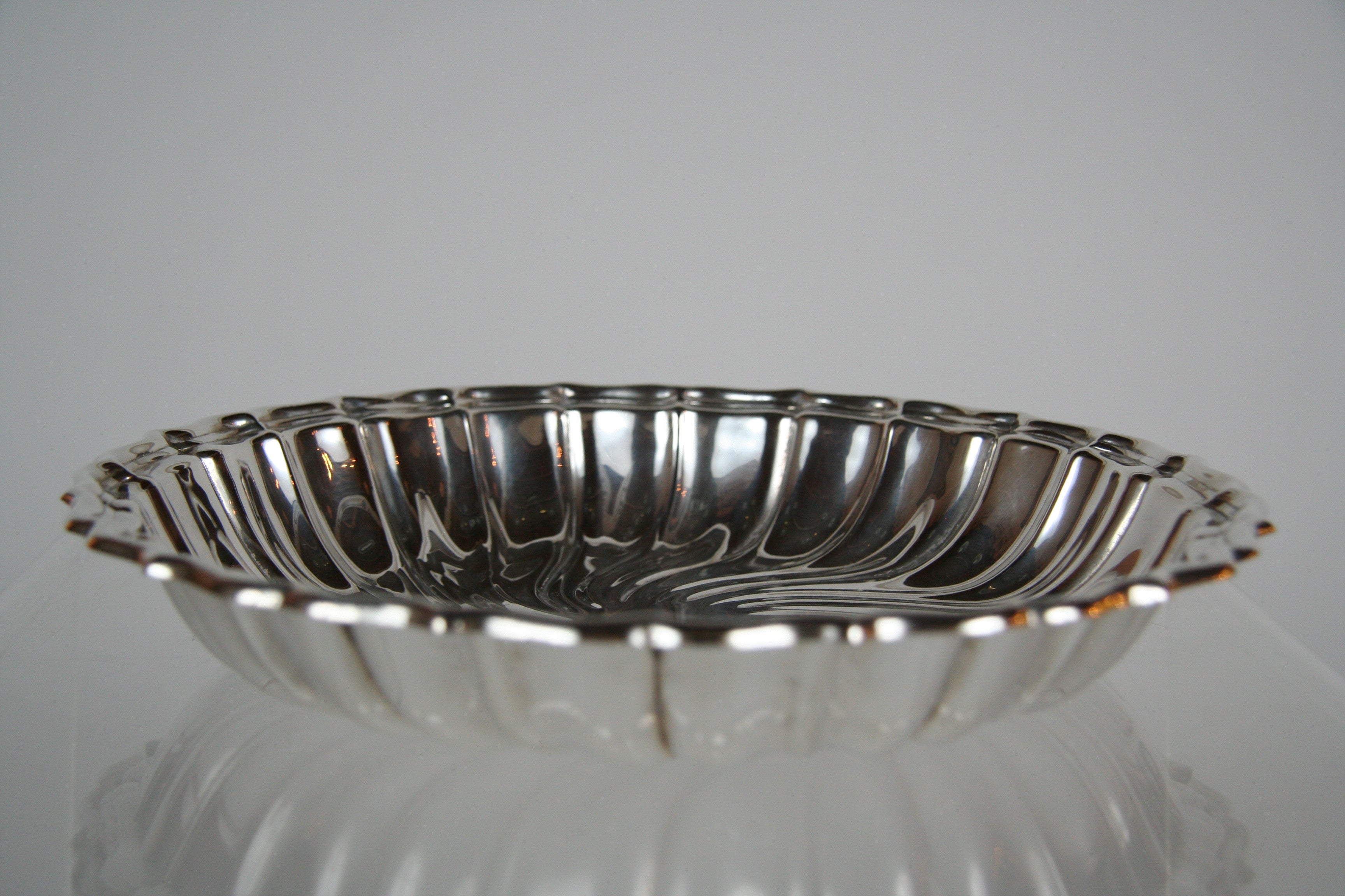 A Large Gorham Sterling Bowl with Swirl Design