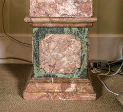 Pair of French Monumental Marble Veneered Obelisks