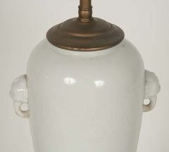 Chinese Dehua Porcelain Jar Mounted as a Lamp