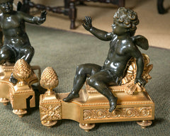 Monumental Size Pair of Chenets