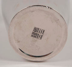 A Large Japanese Nickel Plated Steel Vase.