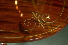 Mahogany & Brass Inlaid Breakfast Table