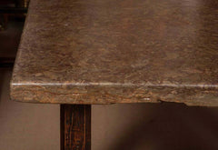 Square Stone-Topped Elmwood Table