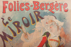 French Belle Epoque "Folies Bergere" Poster by French Artist Jules Cheret