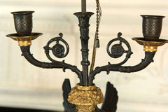 French Empire Style Candelabra Mounted as Lamps