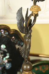 French Empire Style Candelabra Mounted as Lamps