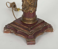 Red Column Lamp Base