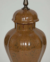 Ochre Jar Mounted as Lamp