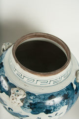 A Pair of Chinese Transitional Blue and White Covered Ginger Jars