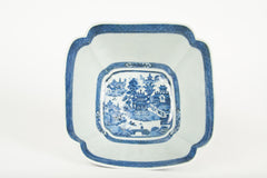 A Chinese Export Blue and White Nanking Porcelain Square Bowl
