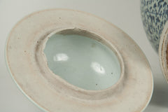 A Chinese Blue and White Porcelain Baluster Form Vase with Cover