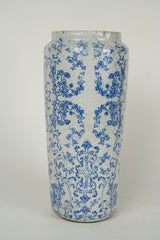 A Continental Blue and White Floral Garden Vase.