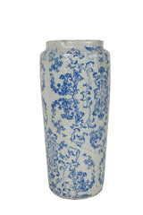 A Continental Blue and White Floral Garden Vase.