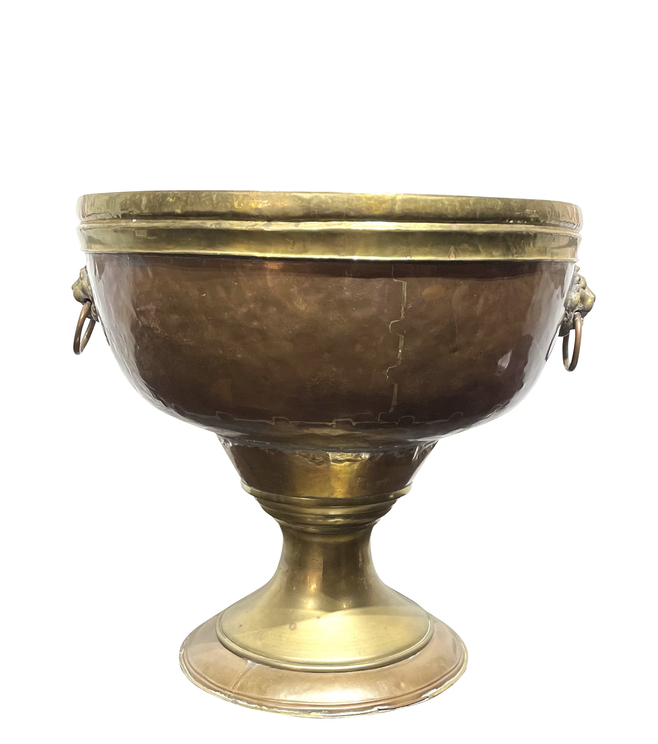A Large Brass and Copper Tazza