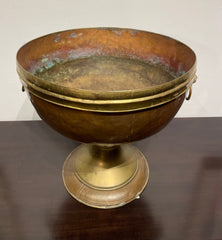 A Large Brass and Copper Tazza
