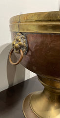 A Large Brass and Copper Tazza