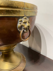 A Large Brass and Copper Tazza
