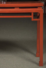 Pair of Red Lacquered Chinese Console Tables