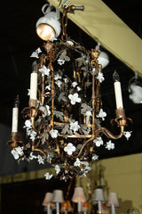 French Gilt and Porcelain Lantern