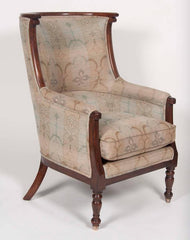 Huge Pair of Barrel Form Mahogany Chairs