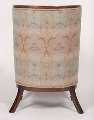 Huge Pair of Barrel Form Mahogany Chairs