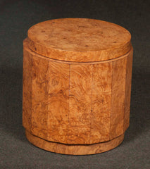 Burl Olive Wood Glass Top Table by Edward Wormley for Dunbar # 6302G