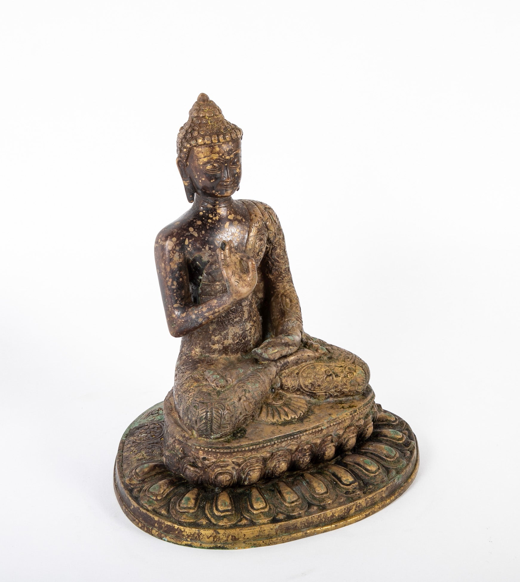 Burmese Bronze Buddha Seated in Lotus Position