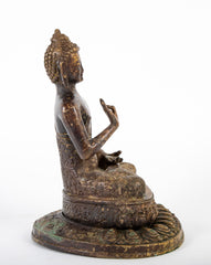 Burmese Bronze Buddha Seated in Lotus Position