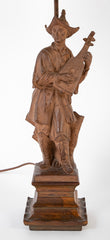 French Chinoiserie Style Terracotta Musician Mounted as Lamp