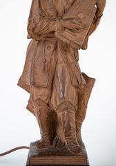 French Chinoiserie Style Terracotta Musician Mounted as Lamp