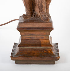 French Chinoiserie Style Terracotta Musician Mounted as Lamp