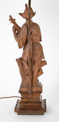 French Chinoiserie Style Terracotta Musician Mounted as Lamp