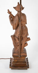 French Chinoiserie Style Terracotta Musician Mounted as Lamp