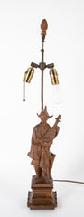 French Chinoiserie Style Terracotta Musician Mounted as Lamp