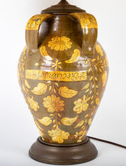 18th Century Spanish Glazed Ceramic Jar Mounted as a Table Lamp