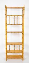 Pair Mid Century Painted Faux Bamboo Etageres by John Widdicomb