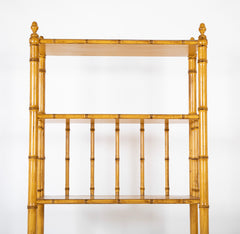 Pair Mid Century Painted Faux Bamboo Etageres by John Widdicomb