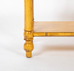 Pair Mid Century Painted Faux Bamboo Etageres by John Widdicomb