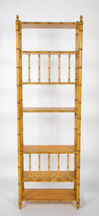 Pair Mid Century Painted Faux Bamboo Etageres by John Widdicomb