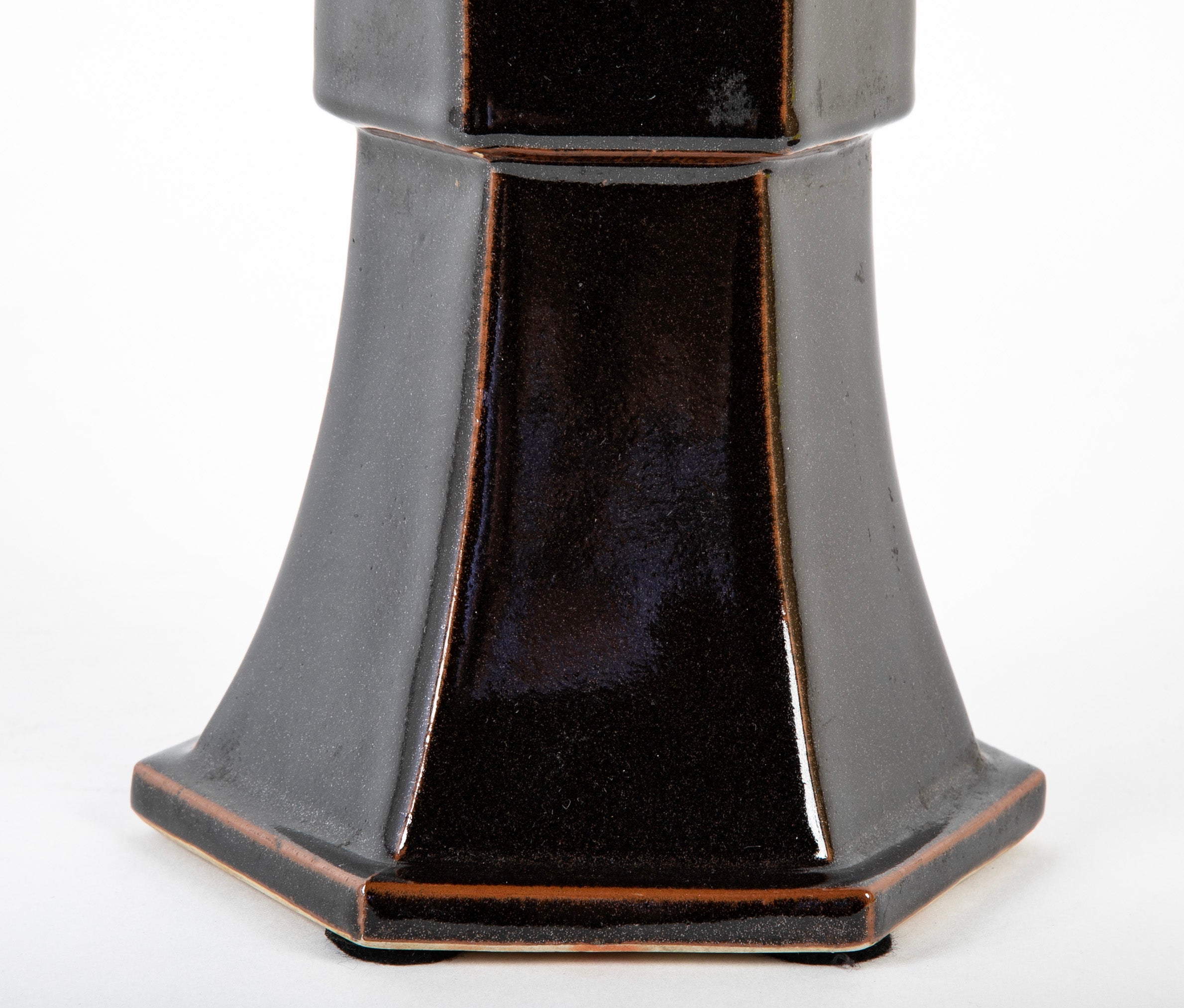 A Chinese Gu Form Vase with Chocolate Glaze