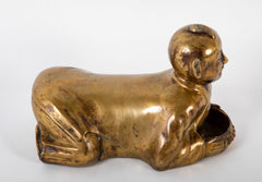 Chinese Brass Opium Pillow in the Form of a Boy