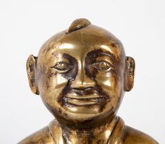 Chinese Brass Opium Pillow in the Form of a Boy