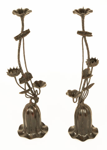 Sold 3/4/22. A Pair of Japanese  Meji/Taisho period Candlestick