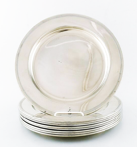 A Set of 12 Pewter Plates By Just Andersen
