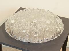 Heavily Textured Domed Ice Glass Flushmount