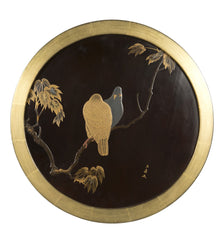 A Japanese Black and Gold Lacquered Panel Signed Guykushin