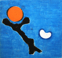 “The Red and White Moons” by Jean Legros  (French,1917-1981)  Circa 1964