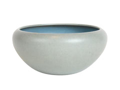 A Grey Marblehead Pottery Bowl with Blue Interior